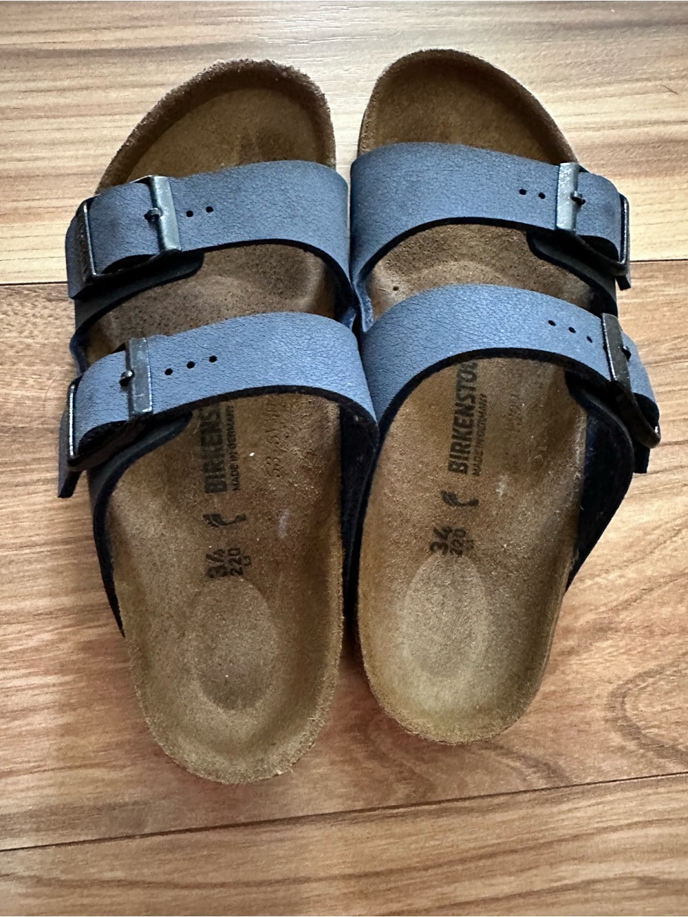 Birkenstock Kids Blue Arizona sandals sz 34 very gently used excellent condition - Picture 3 of 6